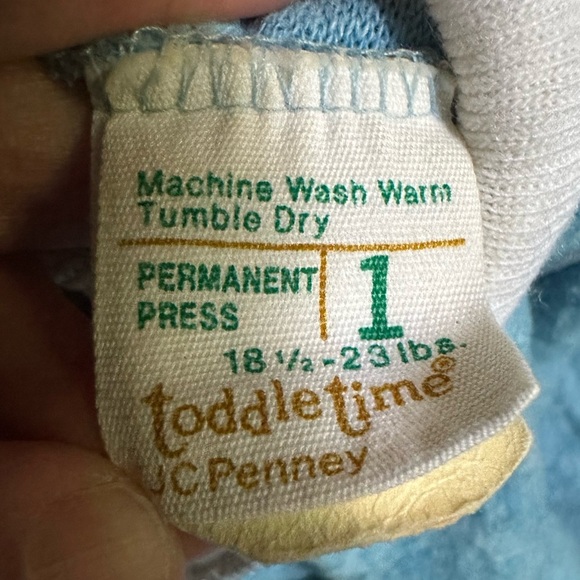 Vintage JCPenney Blue Baby Jogger Outfit with White Trim-Button Up-Rare Find - Picture 3 of 15
